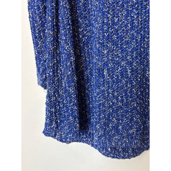 Talbots Plus Open Knit Sweater Tunic Stretch Crew Neck Speckled Blue Boat Neck 3 - Picture 4 of 7